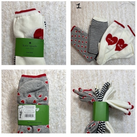 Kate Spade cozies comfy Sock Fuzzy Ankle Slipper Socks 3 Pairs set Size 4/10 - Picture 2 of 4